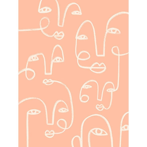 Custom Connected Expressions II Black Modern Wood Framed Art Print with Double Matting by Goldberger, Jennifer