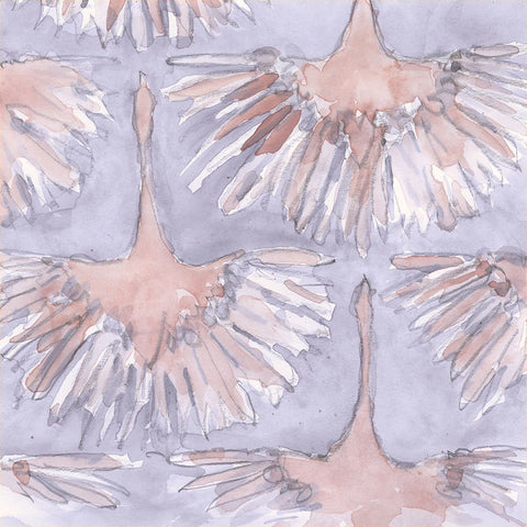 The Bird Gathering I Black Modern Wood Framed Art Print by Dixon, Samuel