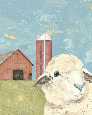 My Farm Friends I White Modern Wood Framed Art Print with Double Matting by Reynolds, Jade