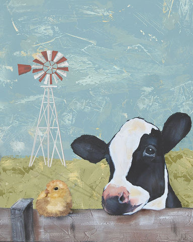 My Farm Friends II Black Modern Wood Framed Art Print by Reynolds, Jade