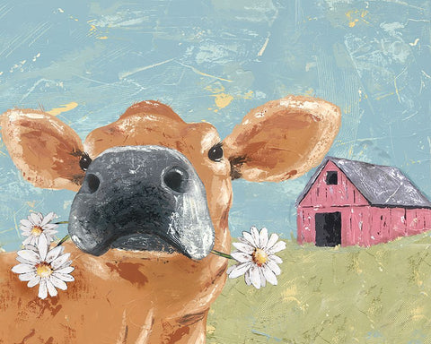 My Farm Friends IV Black Ornate Wood Framed Art Print with Double Matting by Reynolds, Jade