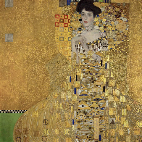 Portrait of Adele Bloch-Bauer I White Modern Wood Framed Art Print with Double Matting by Klimt, Gustav