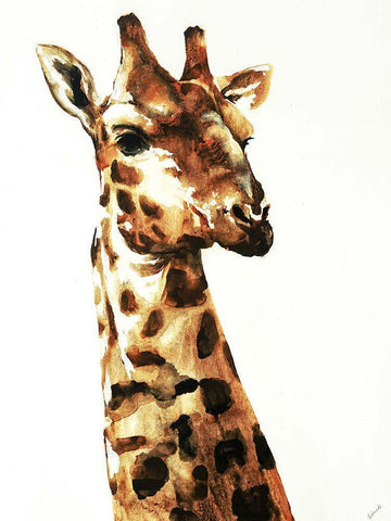 Safari Series IV White Modern Wood Framed Art Print with Double Matting by Schicker, Joshua