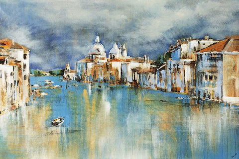 Season in Venice White Modern Wood Framed Art Print with Double Matting by Edmunds, Sydney