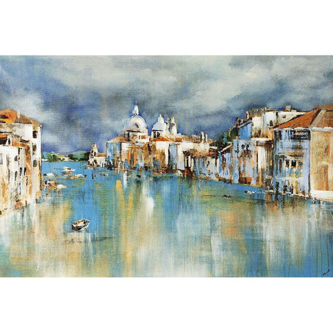 Season in Venice White Modern Wood Framed Art Print by Edmunds, Sydney