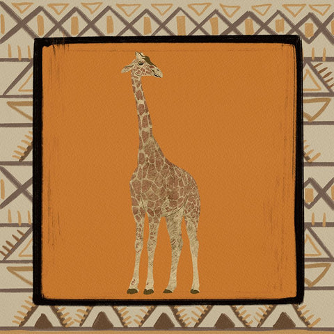 Safari Animal I White Modern Wood Framed Art Print with Double Matting by Moore, Regina