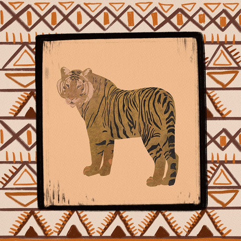 Safari Animal III Black Ornate Wood Framed Art Print with Double Matting by Moore, Regina