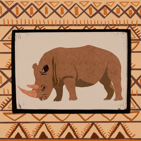 Safari Animal IV White Modern Wood Framed Art Print with Double Matting by Moore, Regina