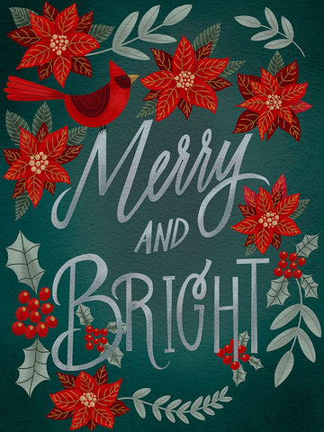 Red Flowers Christmas I Black Modern Wood Framed Art Print by Moore, Regina