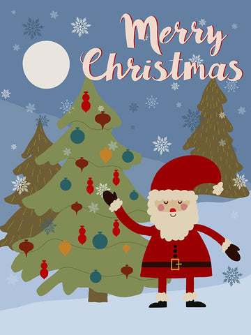 Winer Santa I White Modern Wood Framed Art Print with Double Matting by Moore, Regina