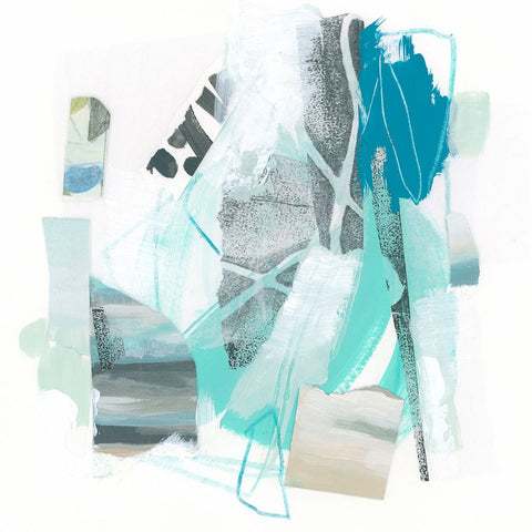 Sea Mirror I Black Ornate Wood Framed Art Print with Double Matting by Vess, June Erica