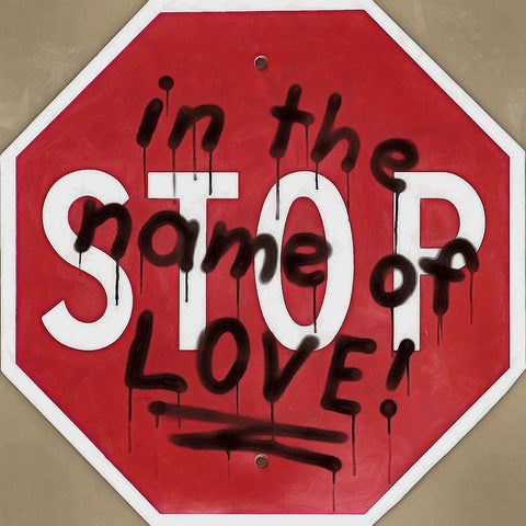 Graffiti Sign II Black Ornate Wood Framed Art Print with Double Matting by Saunders, Alonzo