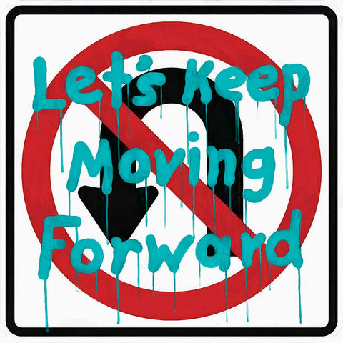 Graffiti Sign III White Modern Wood Framed Art Print with Double Matting by Saunders, Alonzo