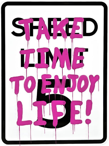 Graffiti Sign IV Black Ornate Wood Framed Art Print with Double Matting by Saunders, Alonzo