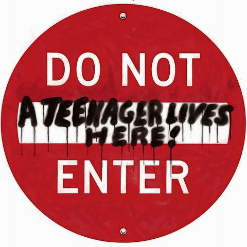 Graffiti Sign VII Black Modern Wood Framed Art Print by Saunders, Alonzo