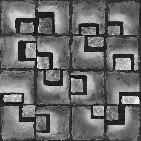 Shadow Squares II Black Ornate Wood Framed Art Print with Double Matting by Willett, Michael