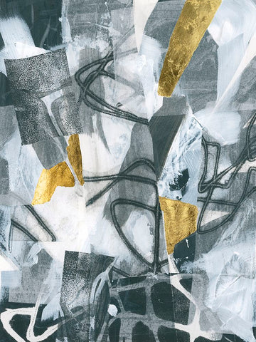 Linear Tones IV Black Ornate Wood Framed Art Print with Double Matting by Vess, June Erica