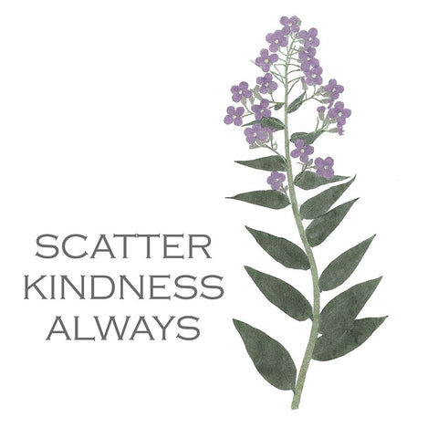 Scatter Floral Inspiration II White Modern Wood Framed Art Print with Double Matting by Vision Studio