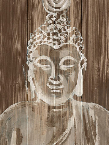 Buddha on Wood IV Black Modern Wood Framed Art Print by Warren, Annie