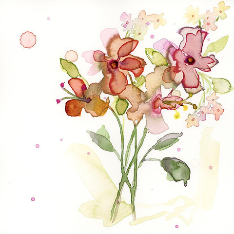 Blossoms and Roots IV White Modern Wood Framed Art Print with Double Matting by Quin, Marabeth
