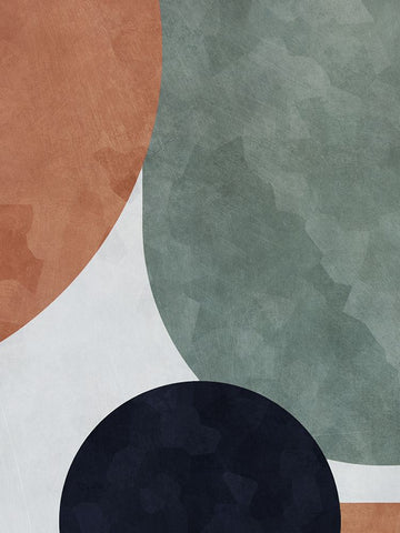Abstract of Shapes I White Modern Wood Framed Art Print with Double Matting by Aldridge, Ashley