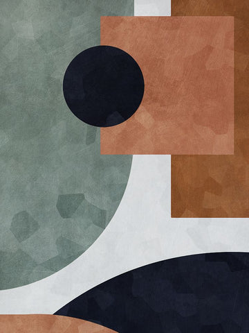 Abstract of Shapes II Black Ornate Wood Framed Art Print with Double Matting by Aldridge, Ashley
