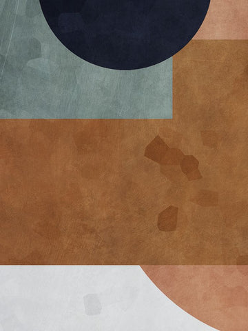 Abstract of Shapes III White Modern Wood Framed Art Print with Double Matting by Aldridge, Ashley