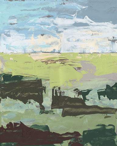 Dream Field II White Modern Wood Framed Art Print with Double Matting by Moore, Regina