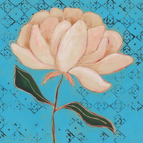 Poised Flower II Black Ornate Wood Framed Art Print with Double Matting by Moore, Regina