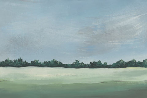 Pastoralis I White Modern Wood Framed Art Print with Double Matting by Moore, Regina