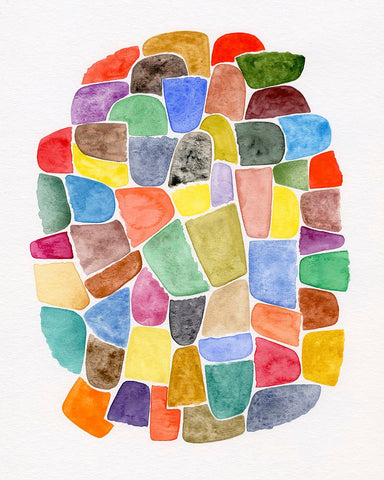 Cluster I Black Modern Wood Framed Art Print by Galapon, Nikki