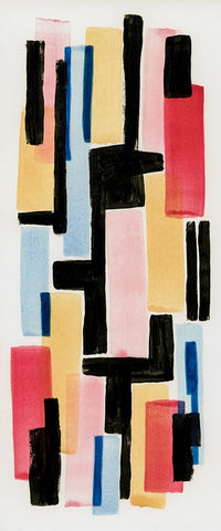 Primary Pastel II White Modern Wood Framed Art Print with Double Matting by Galapon, Nikki