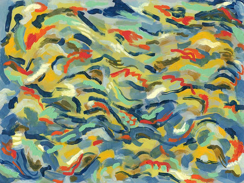 Colorful River Black Modern Wood Framed Art Print by Galapon, Nikki