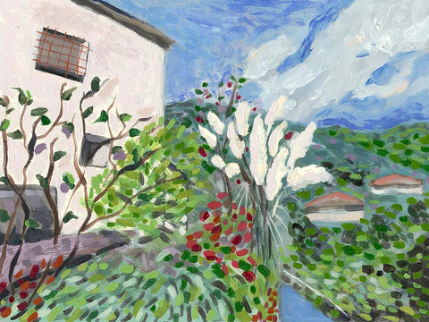 Tuscany Drive Black Modern Wood Framed Art Print by Galapon, Nikki