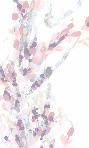 Impasto Sprig II White Modern Wood Framed Art Print with Double Matting by Vess, June Erica