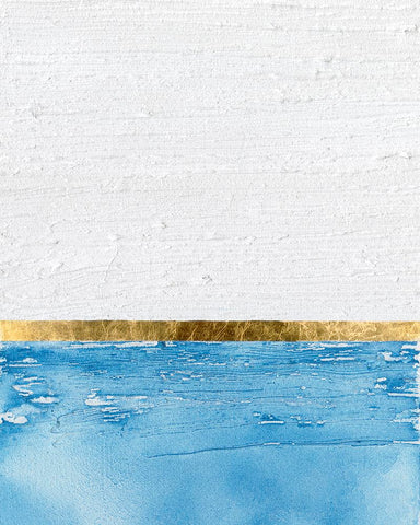 Embellished Gold Horizon I Black Modern Wood Framed Art Print by Saunders, Alonzo