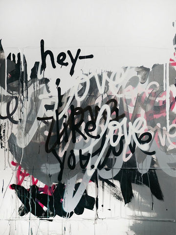 Love is a Mess I Black Ornate Wood Framed Art Print with Double Matting by Youngstrom, Kent