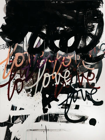Love is a Mess II Black Modern Wood Framed Art Print by Youngstrom, Kent