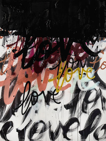 Love is a Mess III White Modern Wood Framed Art Print with Double Matting by Youngstrom, Kent