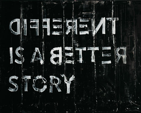Different is Better White Modern Wood Framed Art Print with Double Matting by Youngstrom, Kent