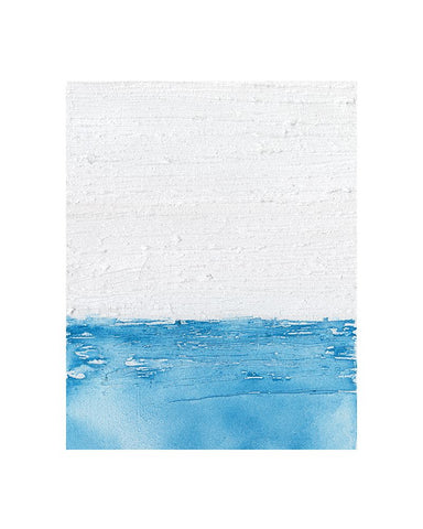 Horizon Blue I Black Modern Wood Framed Art Print by Saunders, Alonzo