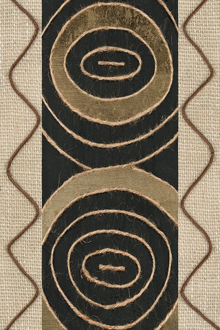 Tribal Linkage II White Modern Wood Framed Art Print with Double Matting by Saunders, Alonzo