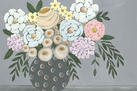 Venusta Flores II White Modern Wood Framed Art Print with Double Matting by Moore, Regina