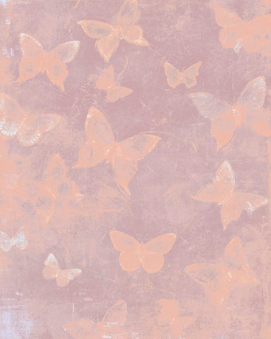 Blush Butterfly Flight II White Modern Wood Framed Art Print with Double Matting by OToole, Tim