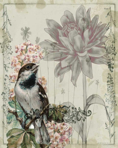 Mauve Melody I Black Ornate Wood Framed Art Print with Double Matting by Goldberger, Jennifer