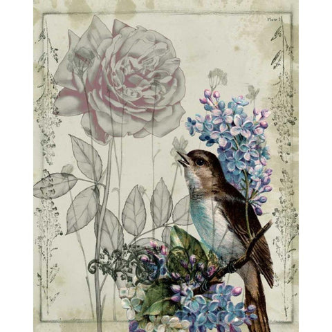 Mauve Melody III Gold Ornate Wood Framed Art Print with Double Matting by Goldberger, Jennifer