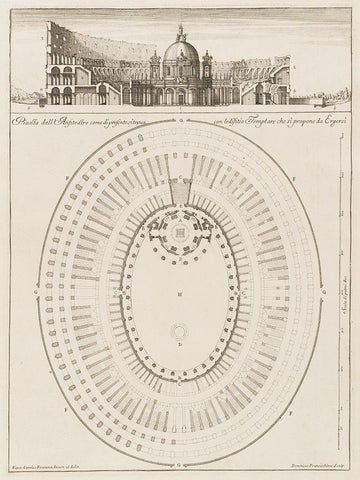 Antiquities of Pola, Ancient Blueprints XI Black Ornate Wood Framed Art Print with Double Matting by Unknown