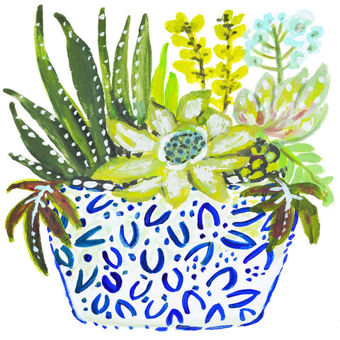 Succelents IV Black Ornate Wood Framed Art Print with Double Matting by Fields, Karen