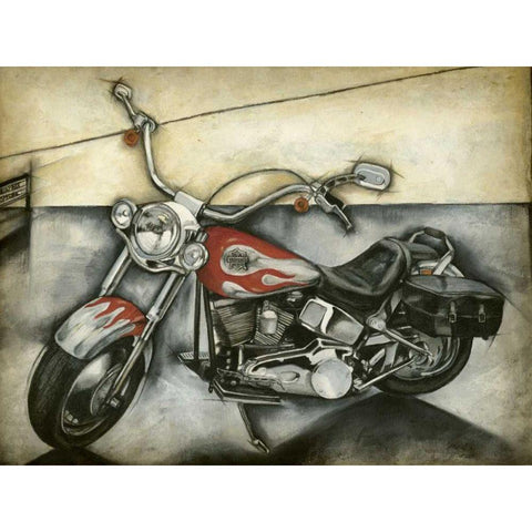 Motorcycle Memories II Gold Ornate Wood Framed Art Print with Double Matting by Goldberger, Jennifer