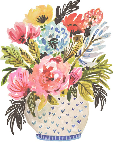 Sweet Arrangement I Black Modern Wood Framed Art Print by Fields, Karen